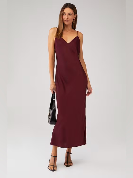 Cami Nyc Burgundy Slip Maxi Dress